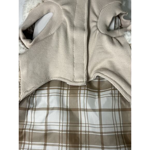 Ugg Dog Vest Coat Puffer Sherpa Fleece Plaid Pet Apparel NWT Small Reversible - Picture 6 of 8